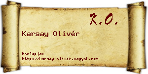 Karsay Olivér névjegykártya