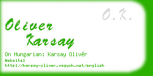 oliver karsay business card